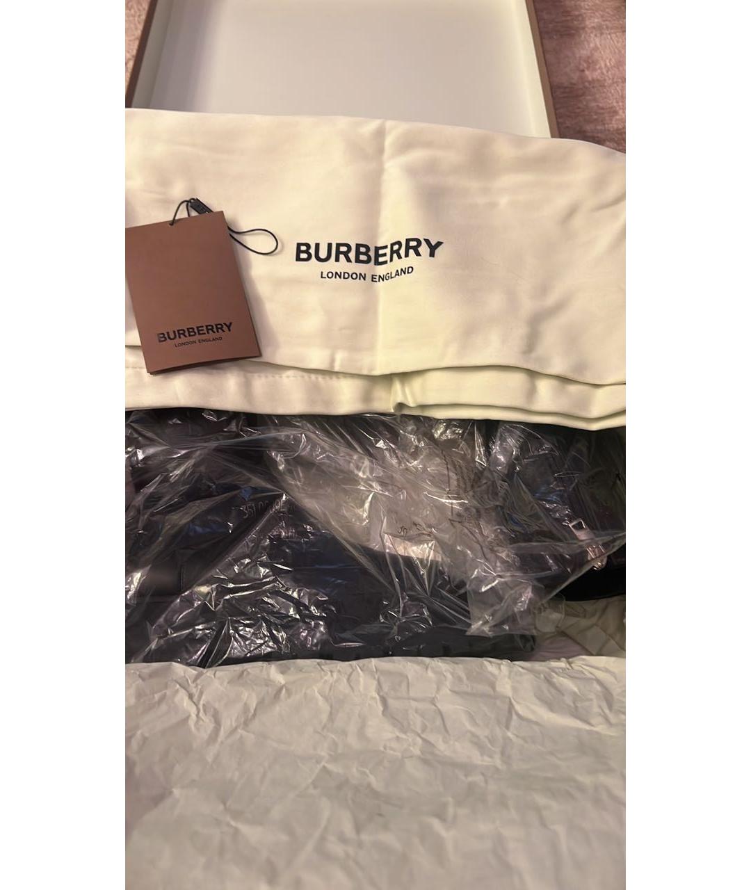 BURBERRY Черные кожаные ботинки, фото 5