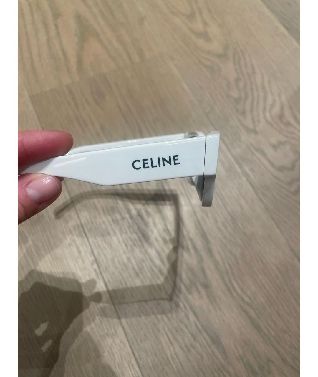 CELINE Белые пластиковые солнцезащитные очки, фото 3