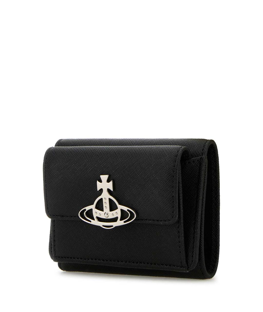 VIVIENNE WESTWOOD Черный кожаный кошелек, фото 2