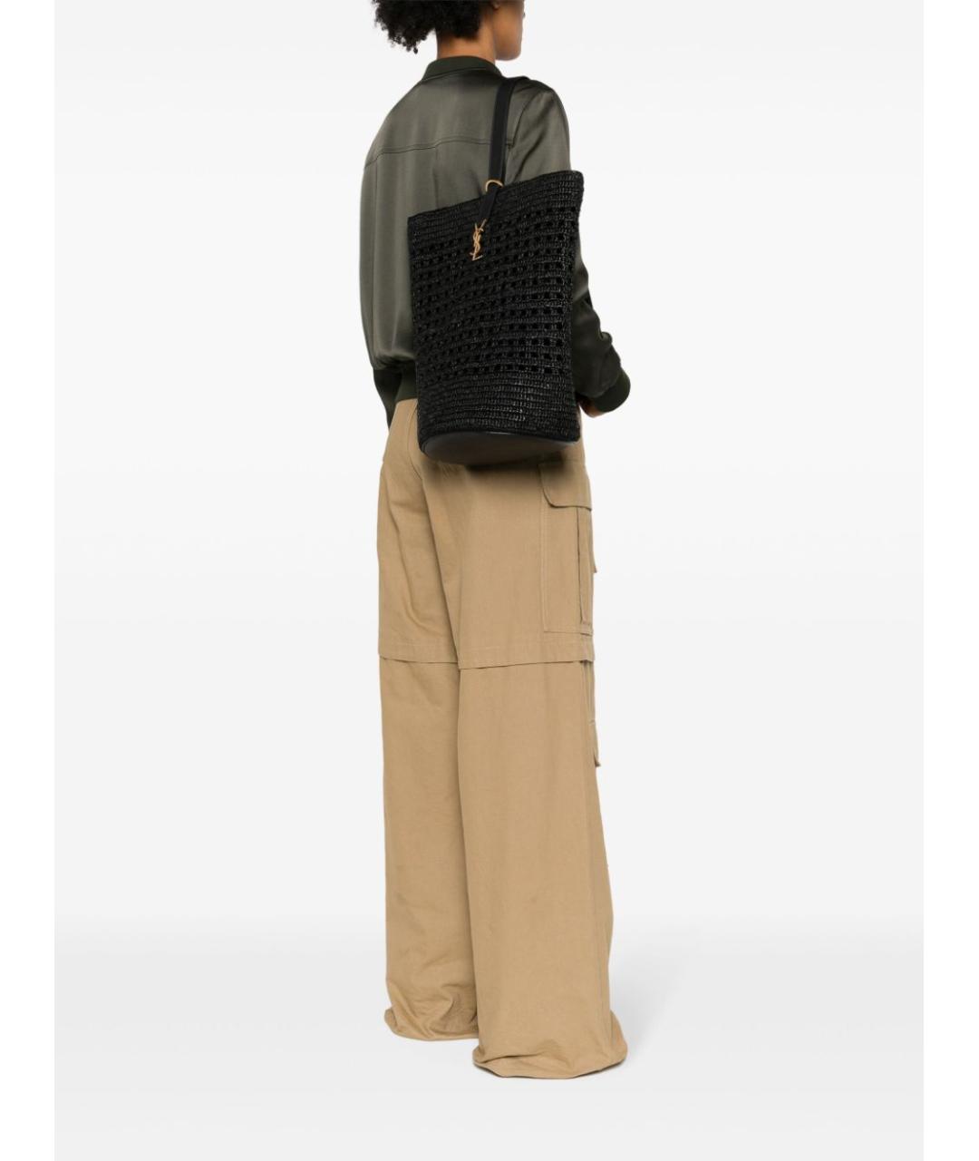SAINT LAURENT Черная сумка тоут, фото 2
