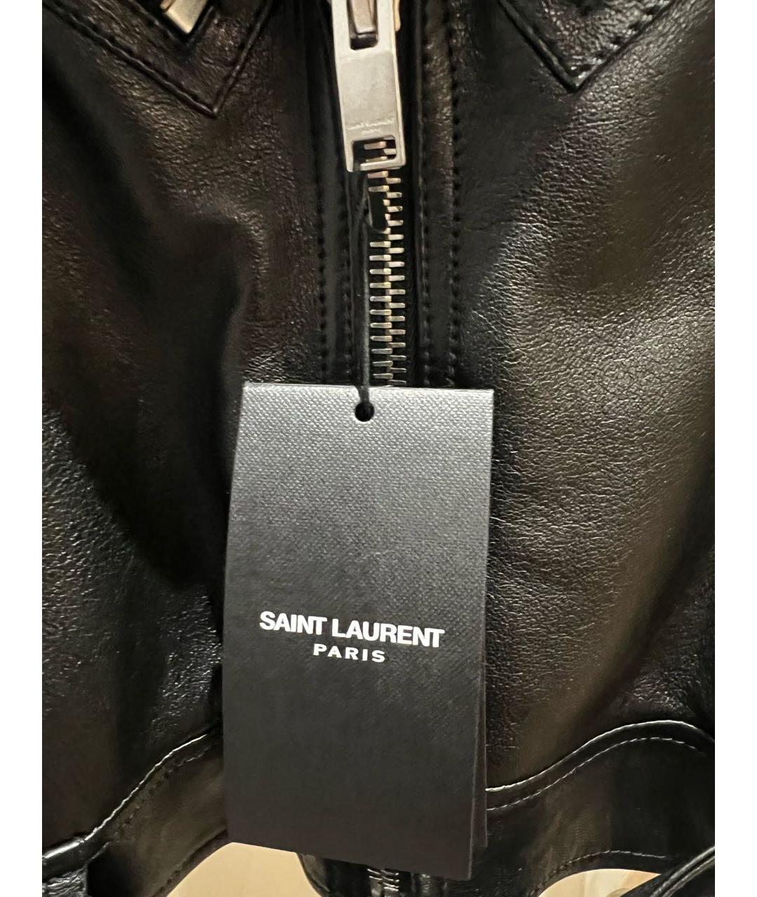 SAINT LAURENT Черная кожаная куртка, фото 3