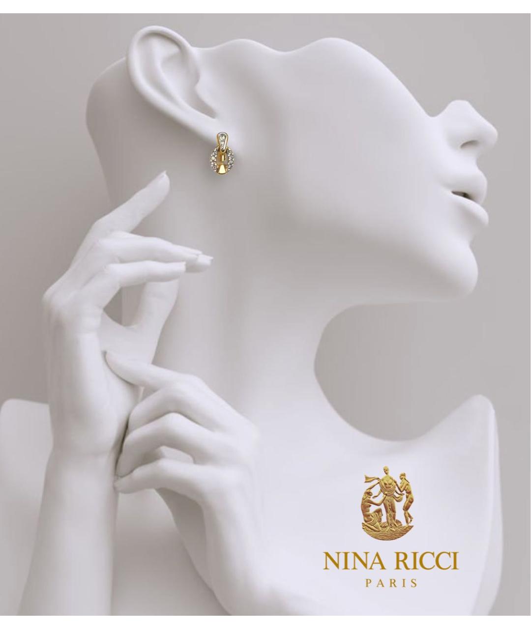 NINA RICCI Золотые латунные клипсы, фото 3