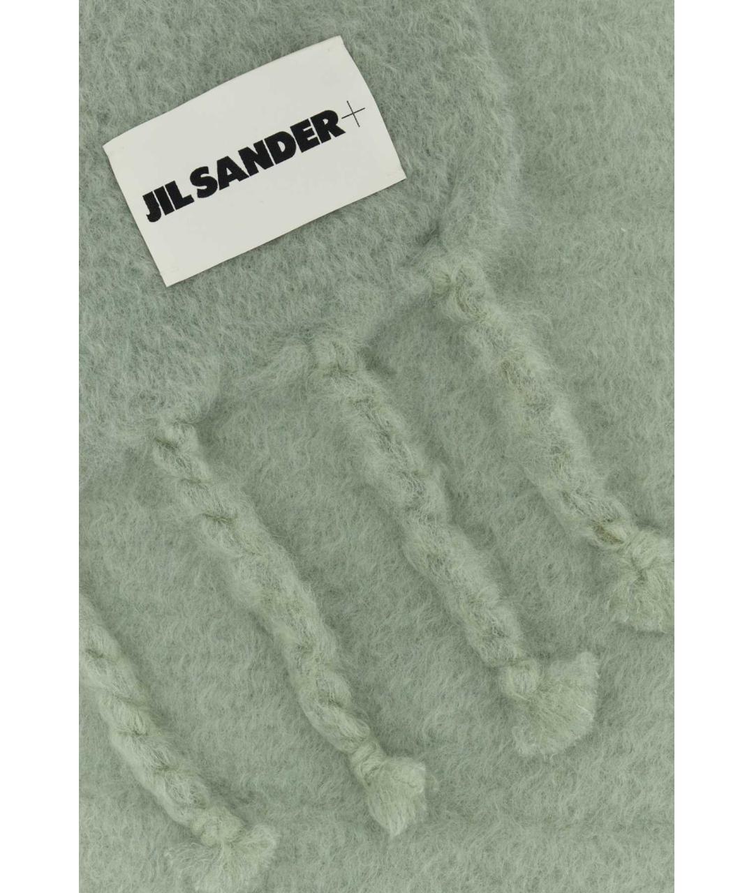 JIL SANDER Зеленый шерстяной шарф, фото 2