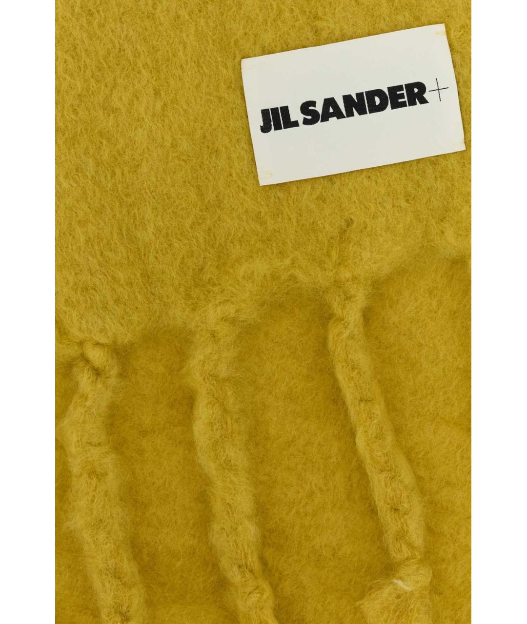 JIL SANDER Желтый шерстяной шарф, фото 2