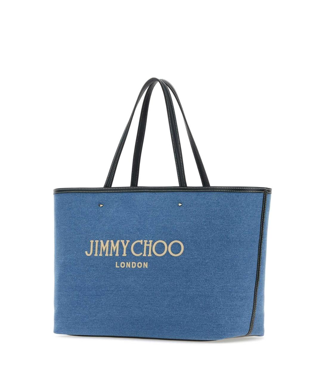 JIMMY CHOO Голубая хлопковая сумка тоут, фото 2