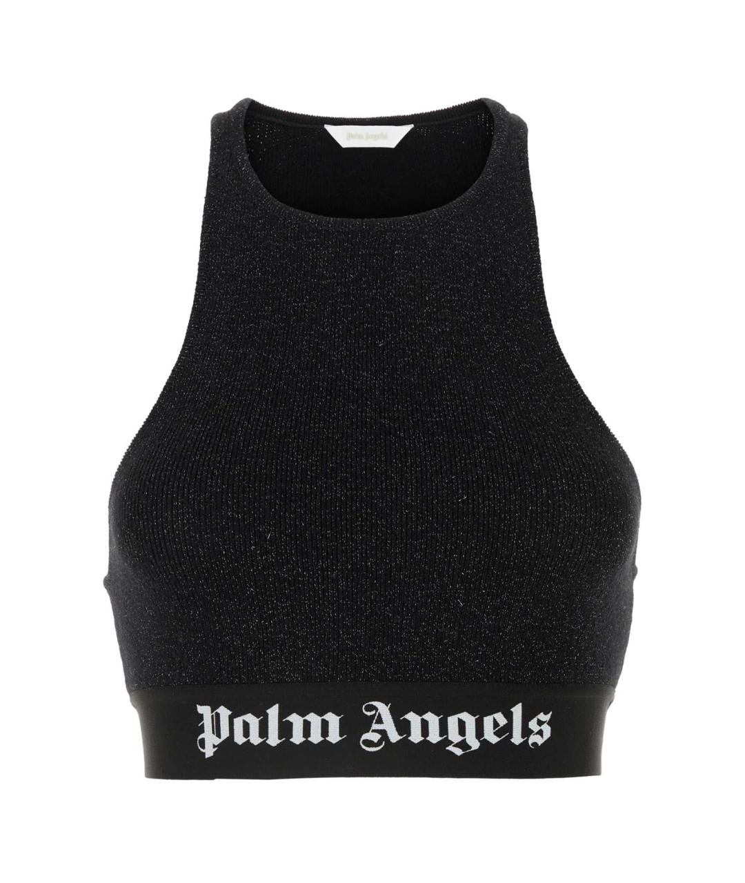 PALM ANGELS Черная вискозная майка, фото 1