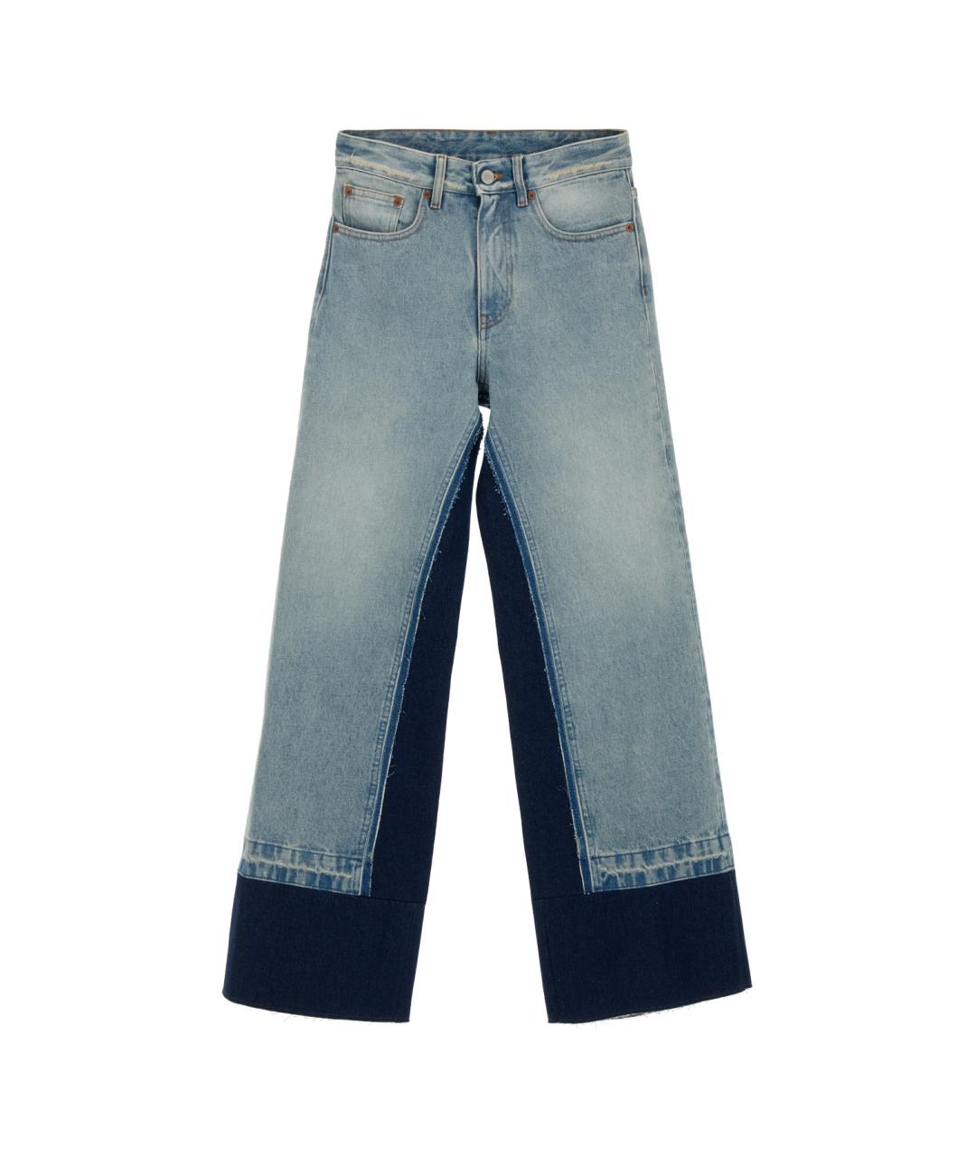 MAISON MARGIELA Голубые хлопковые прямые джинсы, фото 1