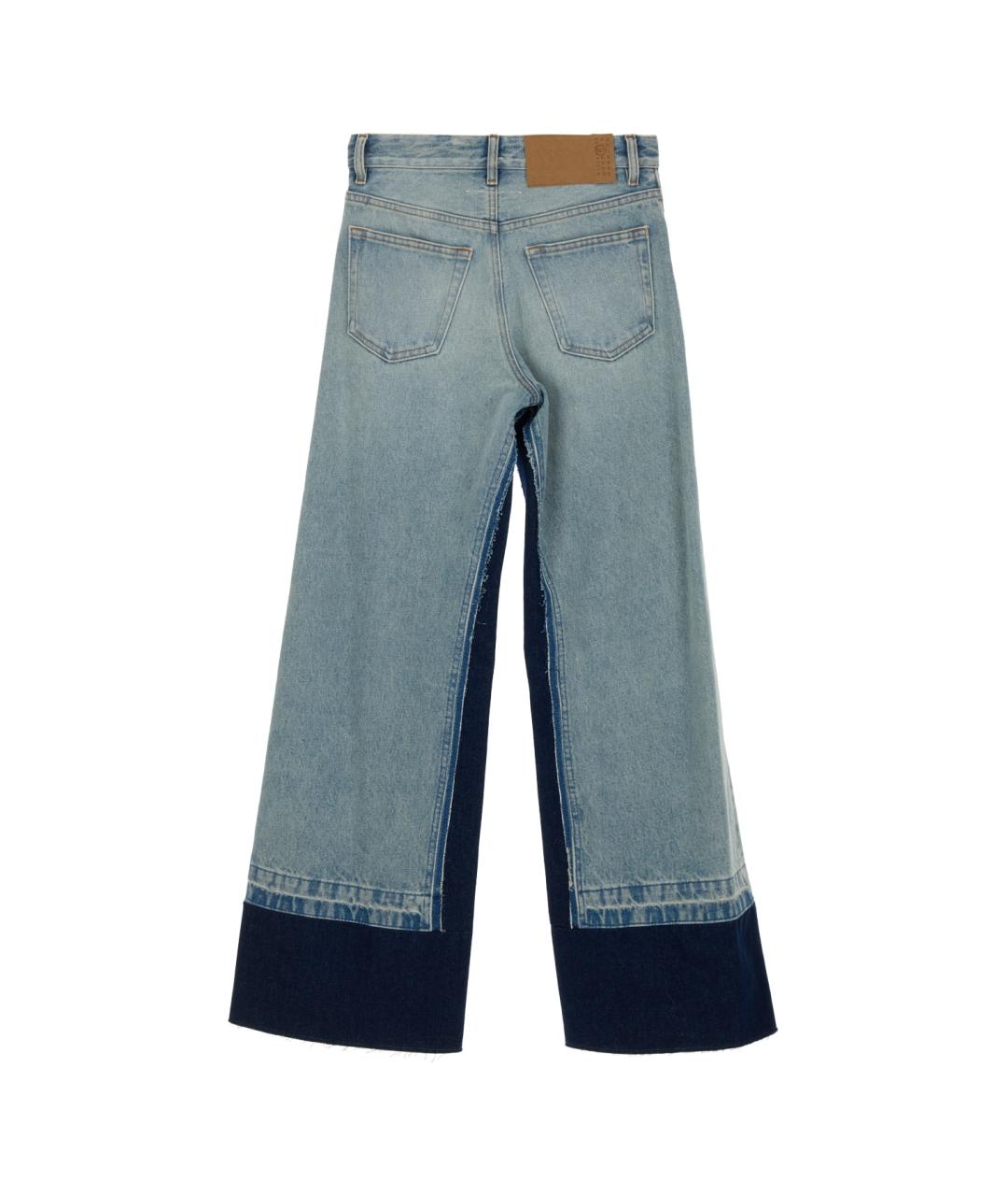 MAISON MARGIELA Голубые хлопковые прямые джинсы, фото 2
