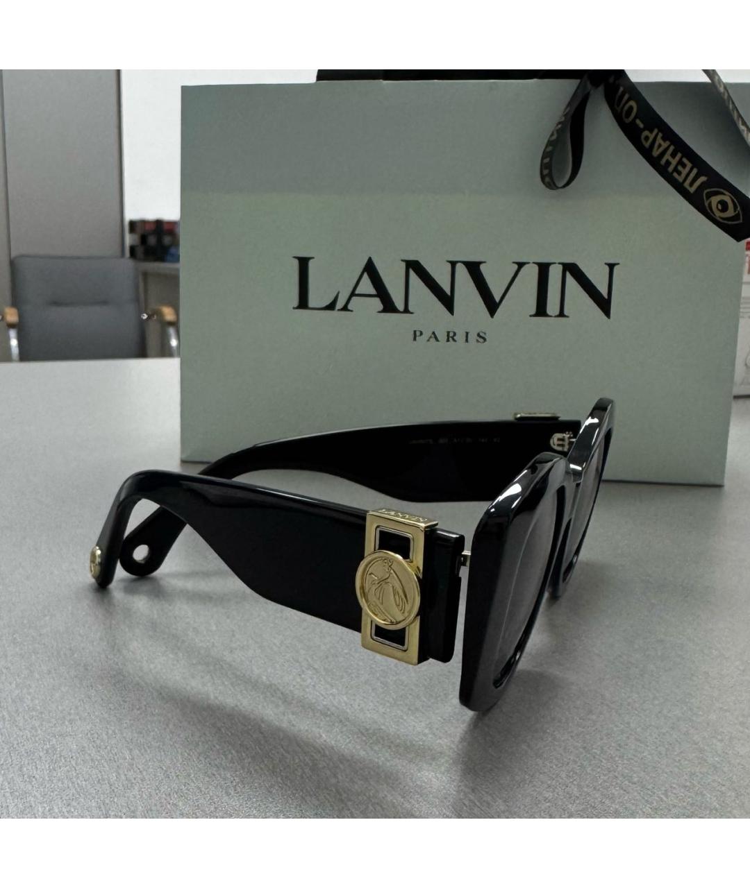 LANVIN Черные пластиковые солнцезащитные очки, фото 2