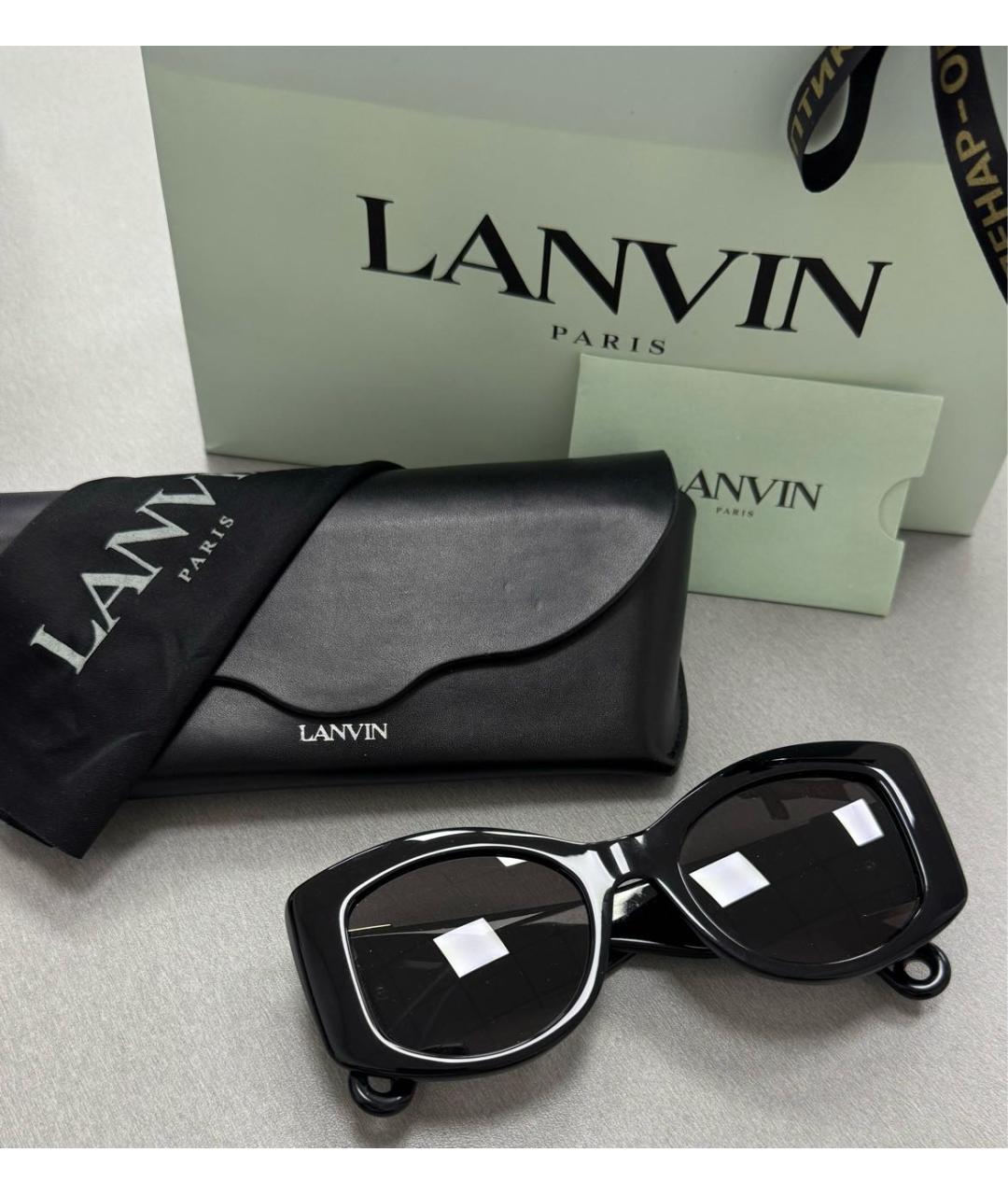 LANVIN Черные пластиковые солнцезащитные очки, фото 6