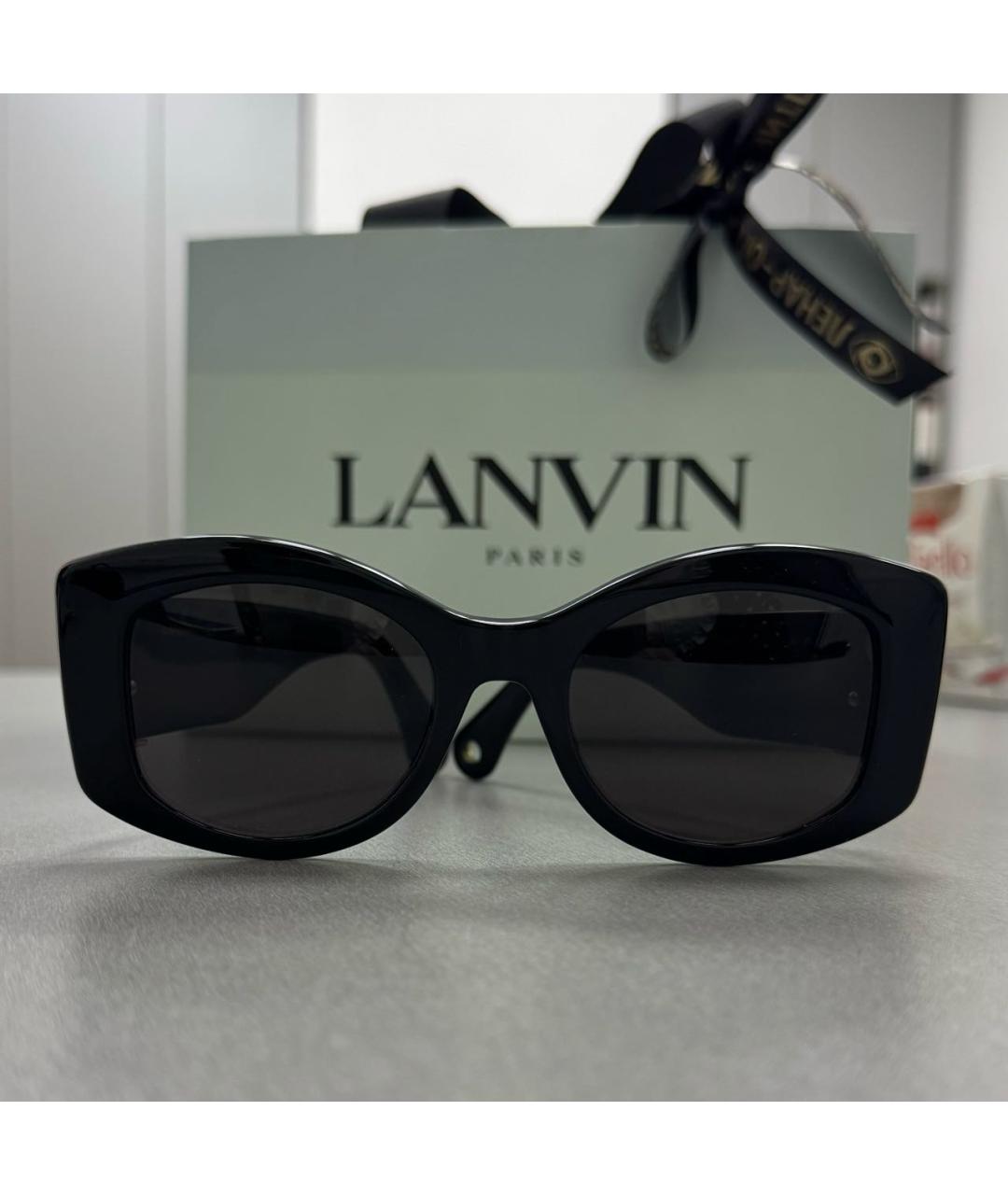 LANVIN Черные пластиковые солнцезащитные очки, фото 9