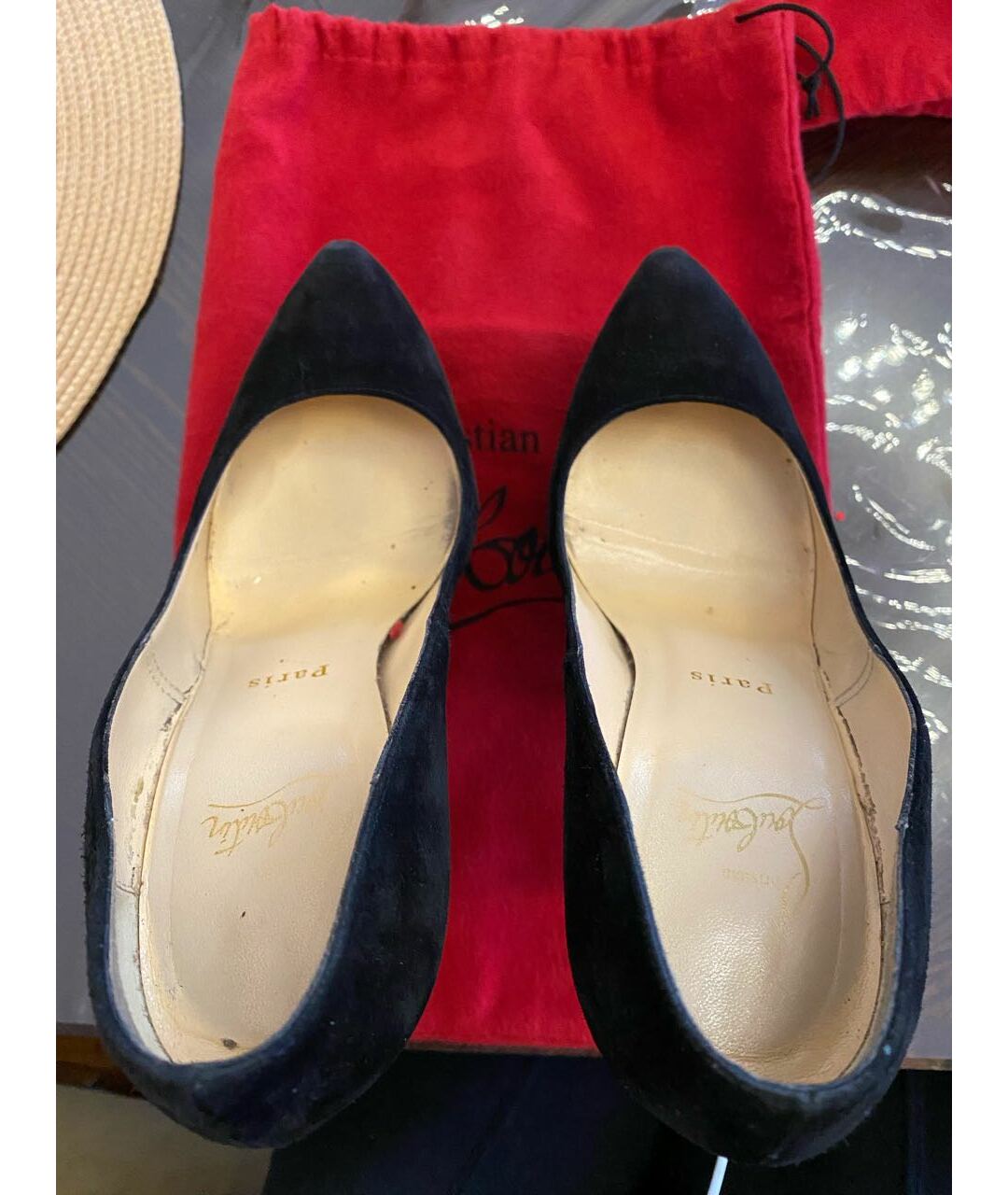 CHRISTIAN LOUBOUTIN Черные замшевые туфли, фото 3