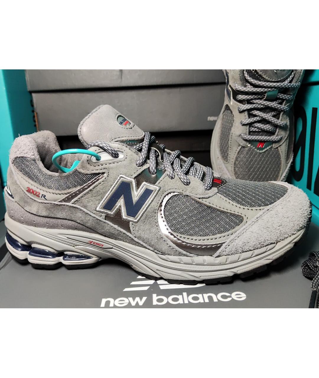 NEW BALANCE Серые кожаные низкие кроссовки / кеды, фото 4