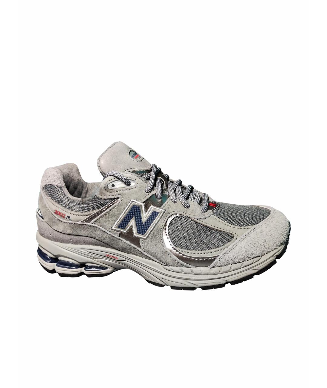 NEW BALANCE Серые кожаные низкие кроссовки / кеды, фото 1