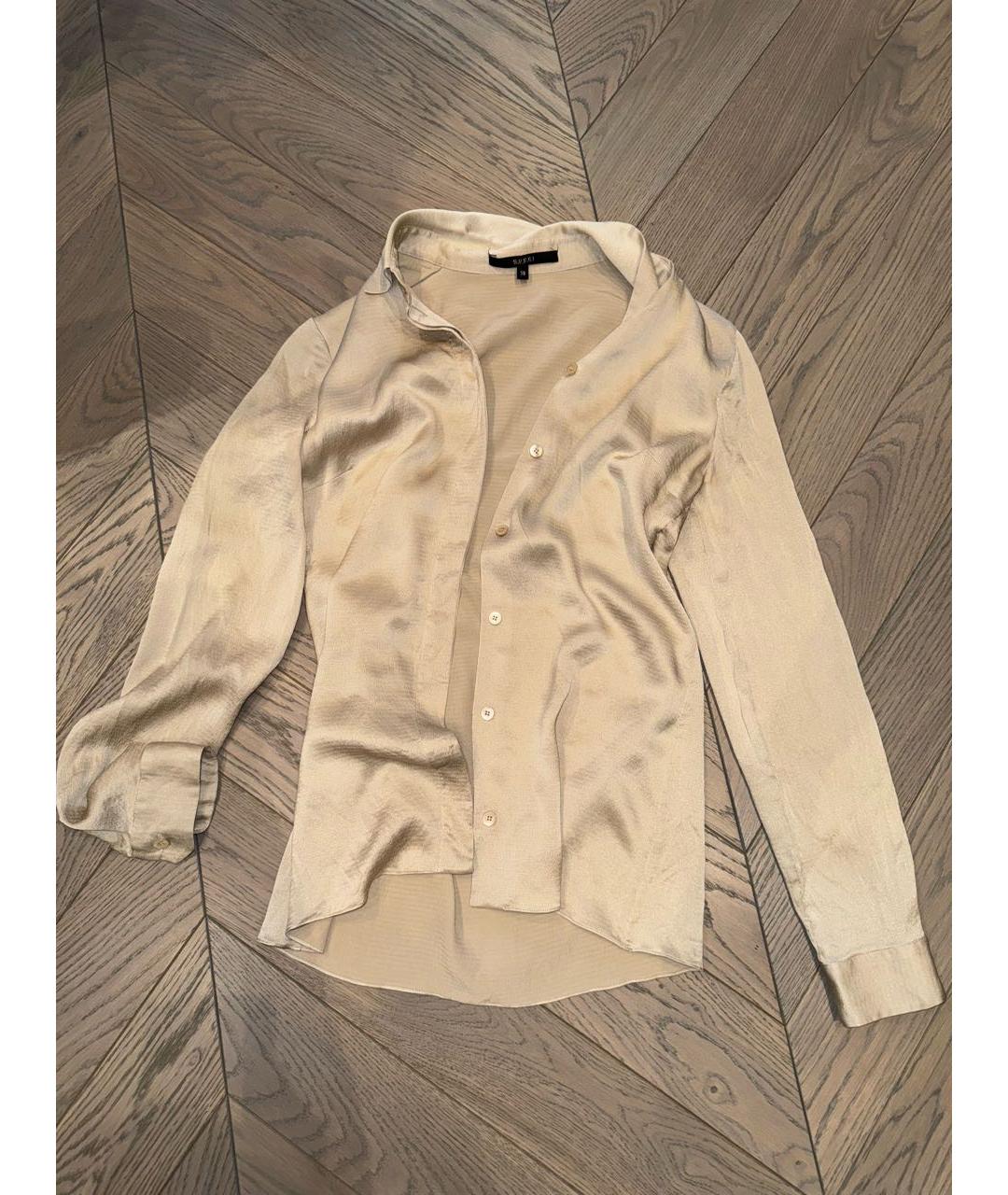 GUCCI Бежевая шелковая рубашка, фото 4