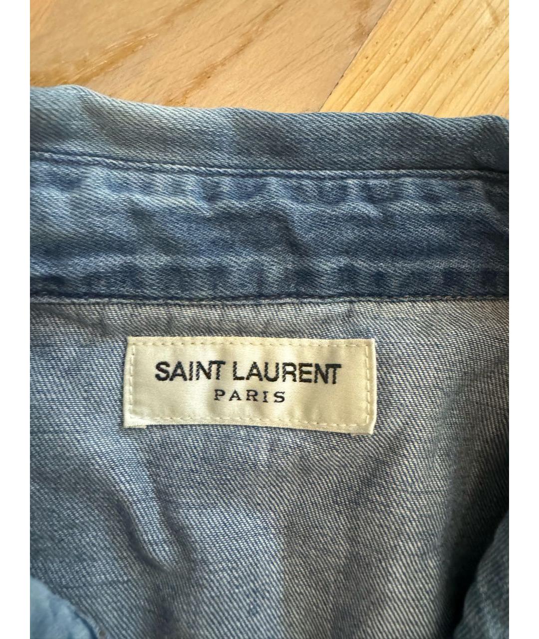 SAINT LAURENT Синяя деним рубашка, фото 4