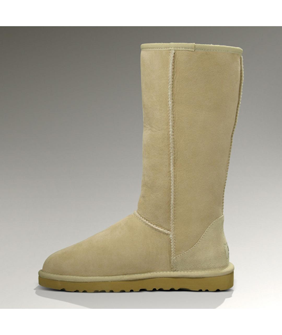 UGG AUSTRALIA Бежевые замшевые сапоги, фото 2