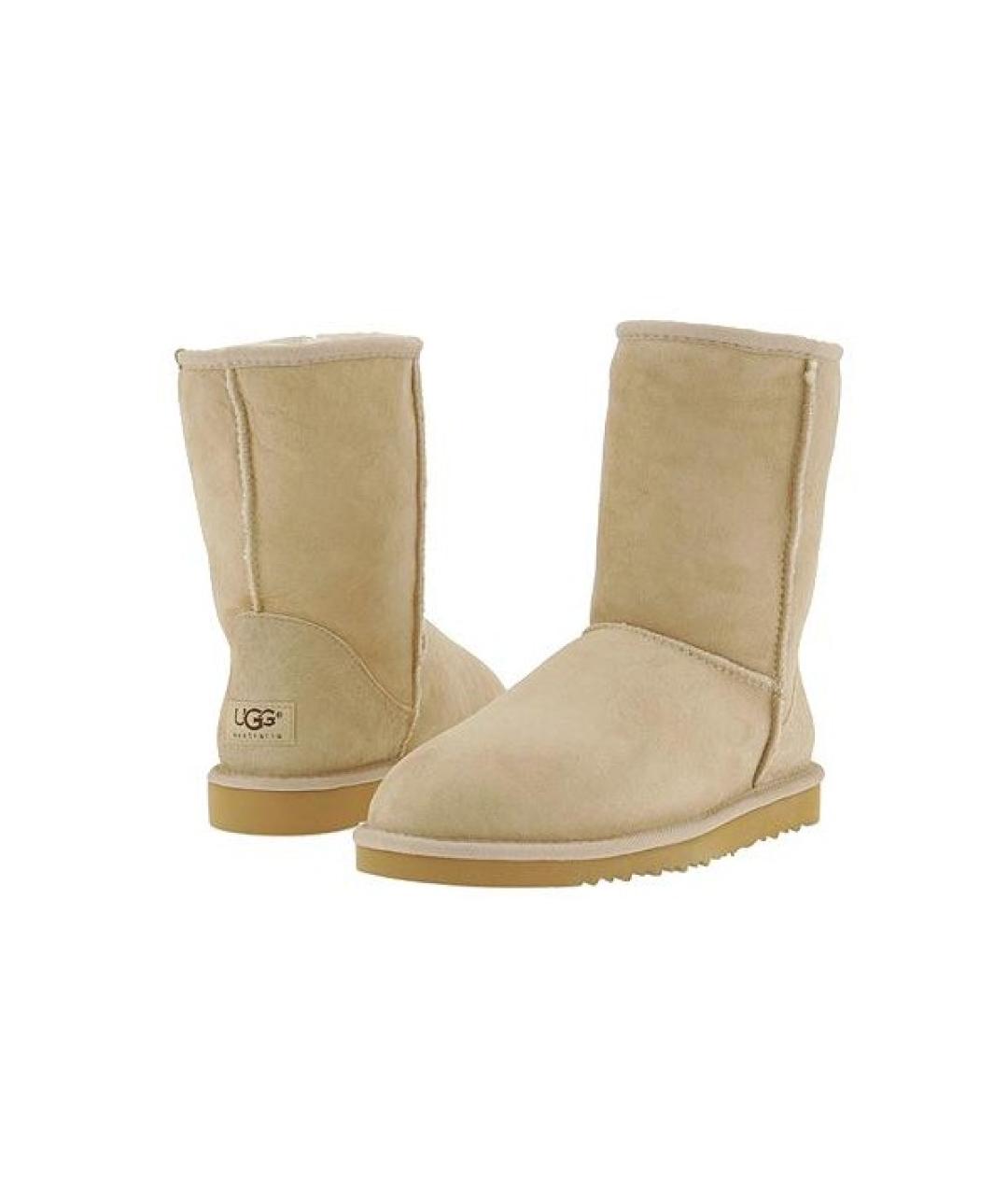 UGG AUSTRALIA Бежевые замшевые сапоги, фото 5