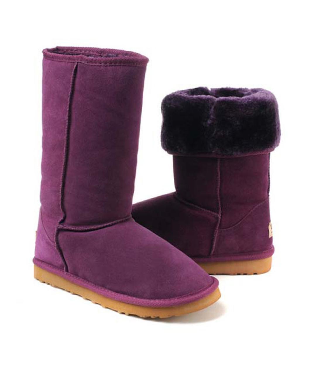 UGG AUSTRALIA Фиолетовые замшевые сапоги, фото 2