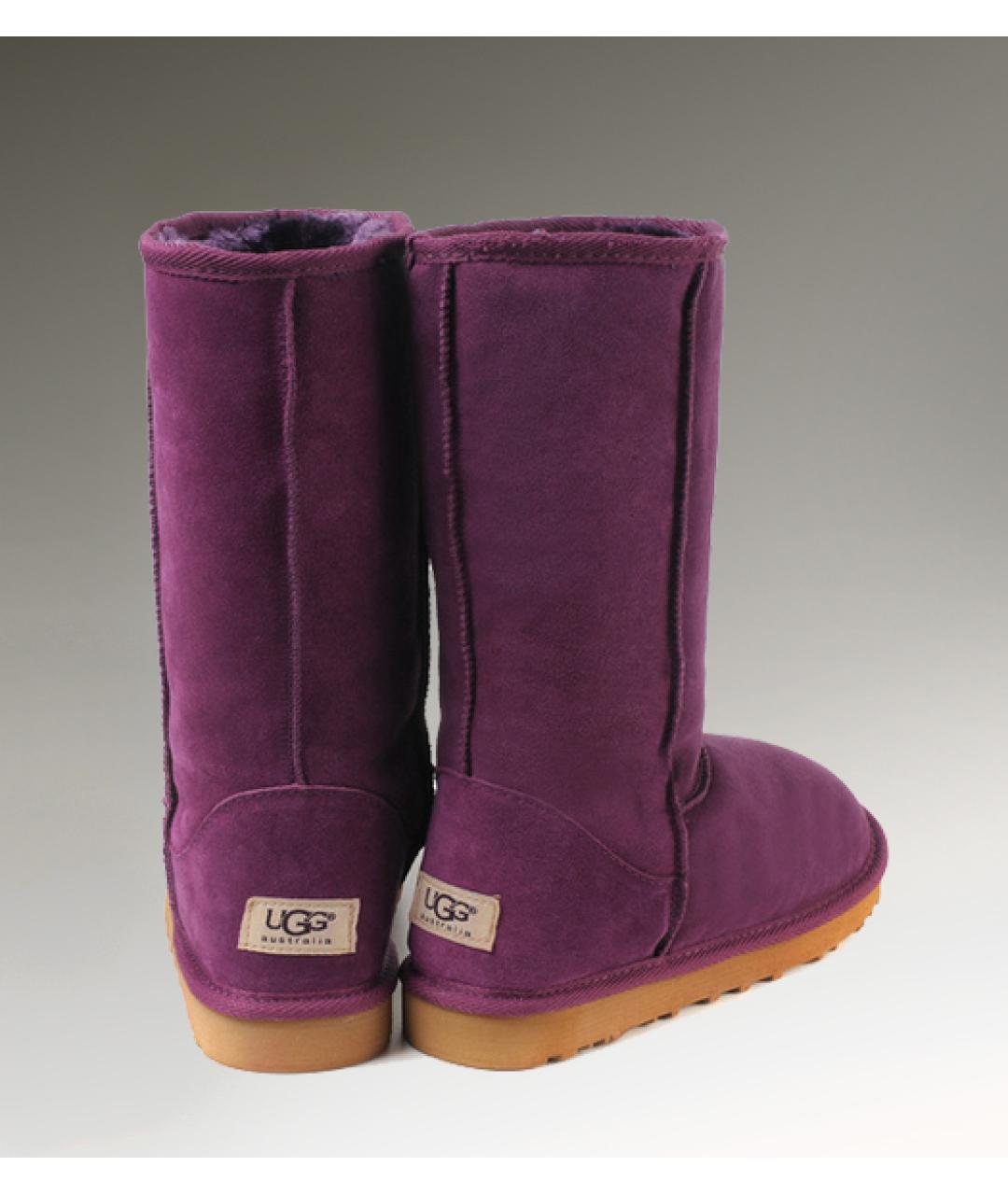 UGG AUSTRALIA Фиолетовые замшевые сапоги, фото 3