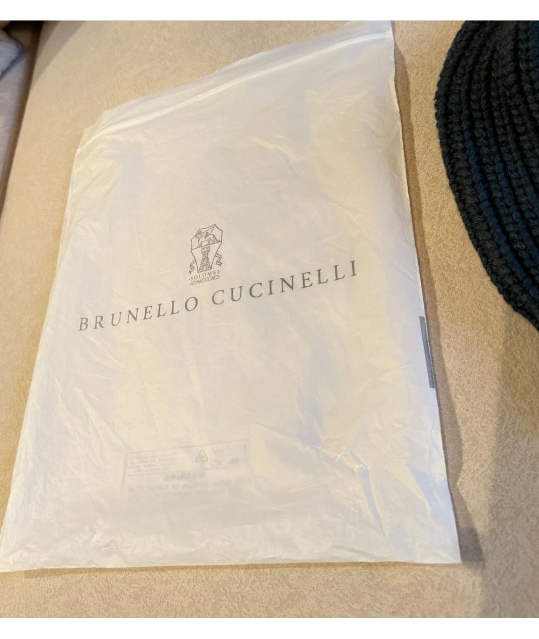 BRUNELLO CUCINELLI Зеленая кашемировая шапка, фото 5