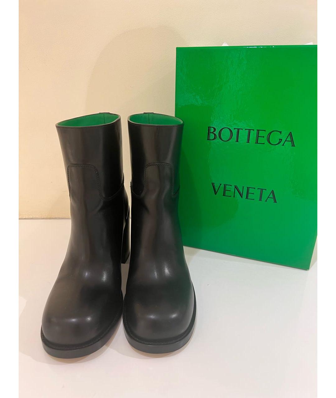 BOTTEGA VENETA Черные кожаные ботильоны, фото 2