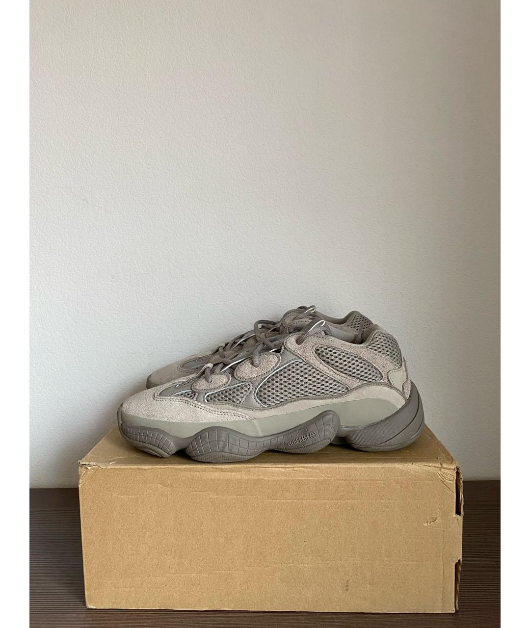 ADIDAS YEEZY Серые замшевые низкие кроссовки / кеды, фото 3