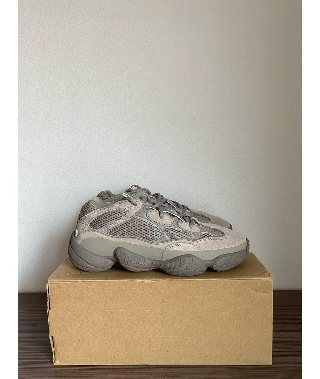 ADIDAS YEEZY Серые замшевые низкие кроссовки / кеды, фото 8