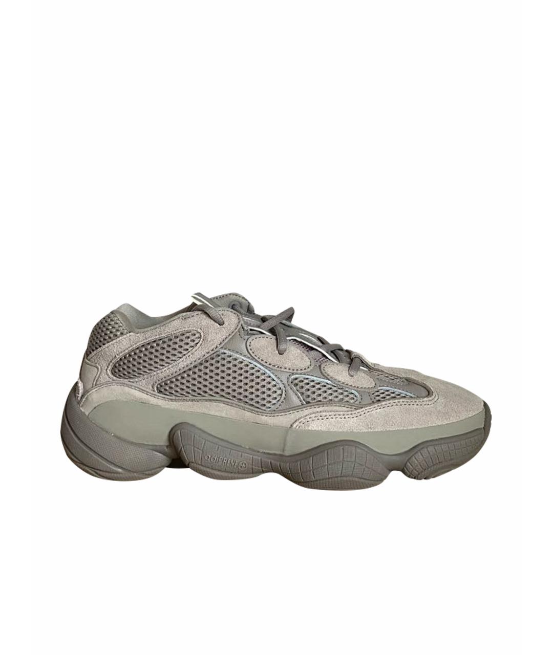 ADIDAS YEEZY Серые замшевые низкие кроссовки / кеды, фото 1