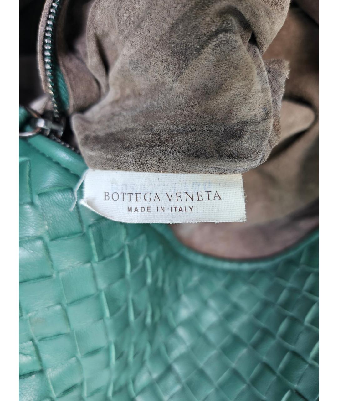 BOTTEGA VENETA Зеленая кожаная сумка с короткими ручками, фото 7