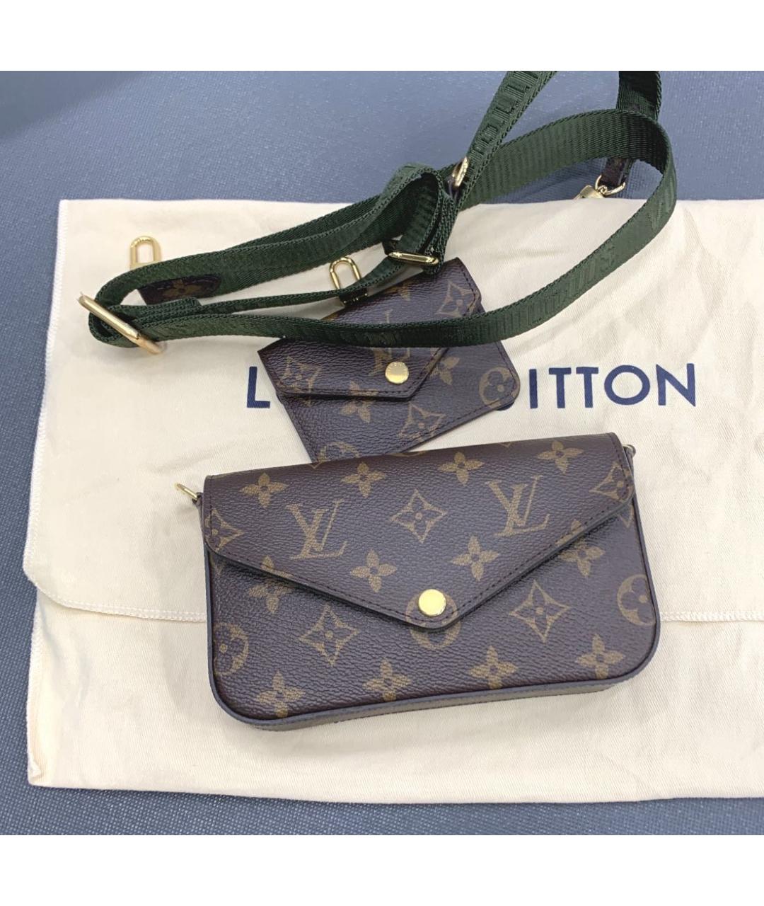 LOUIS VUITTON Коричневая кожаная сумка через плечо, фото 4