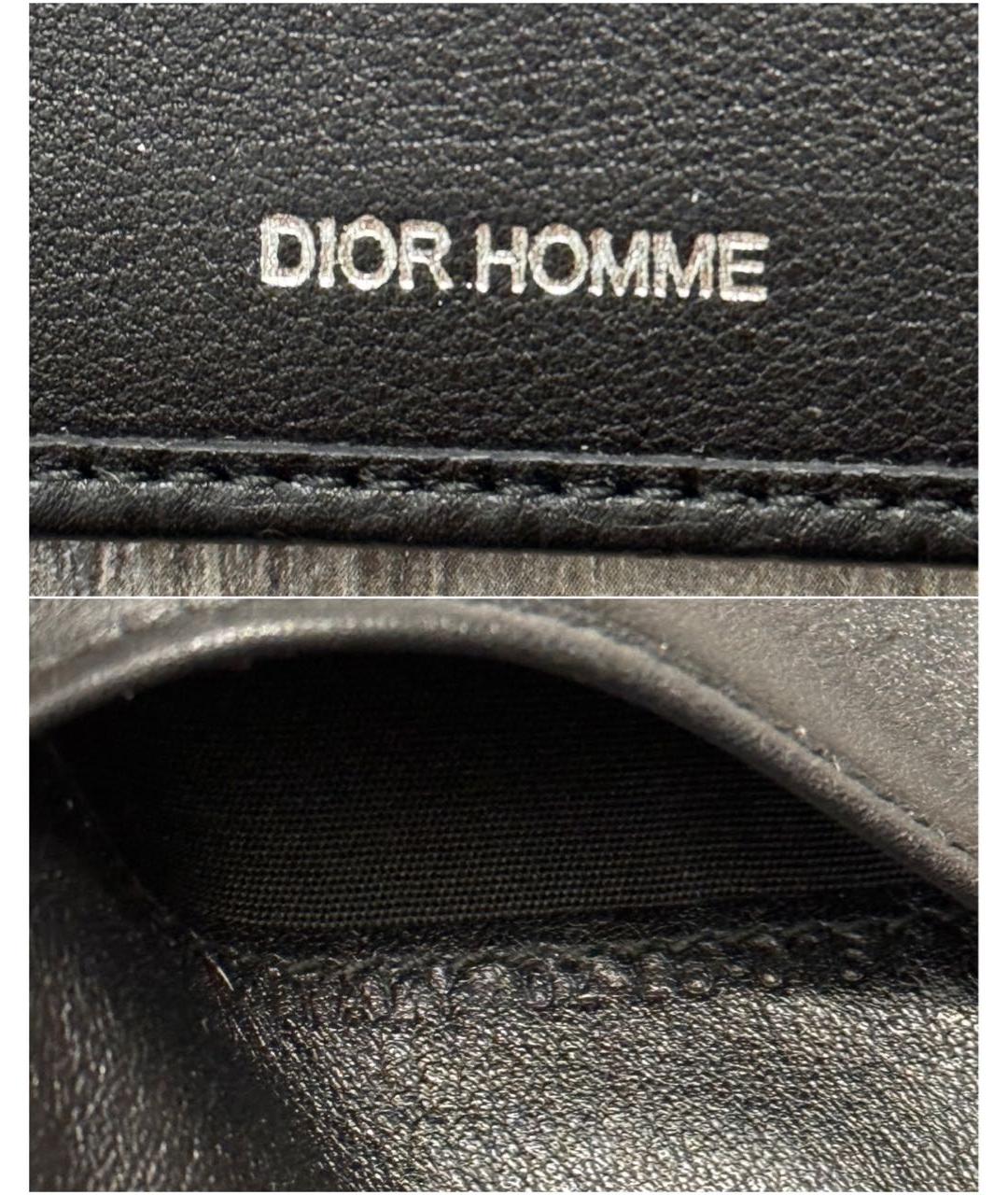 DIOR HOMME Черный кожаный кошелек, фото 6