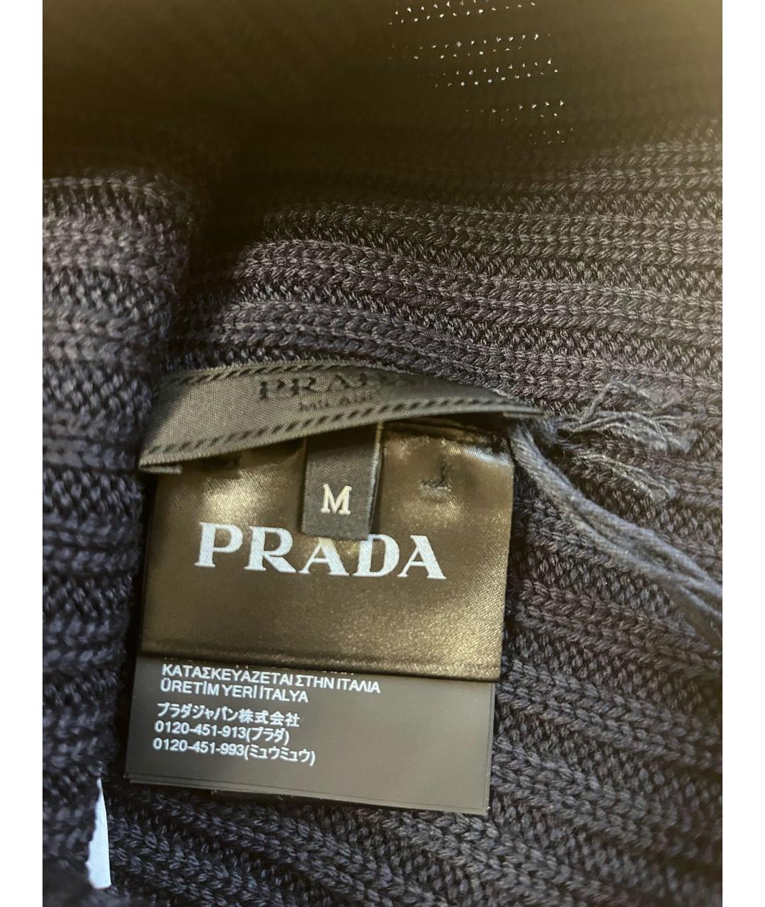 PRADA Черная шерстяная шапка, фото 6