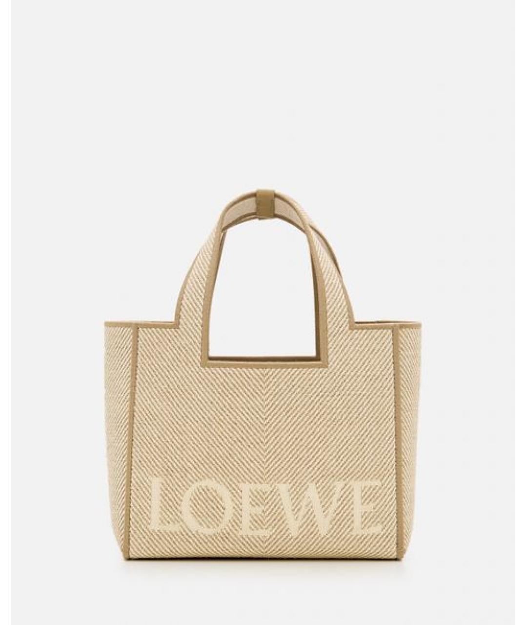 LOEWE Бежевая сумка тоут, фото 4