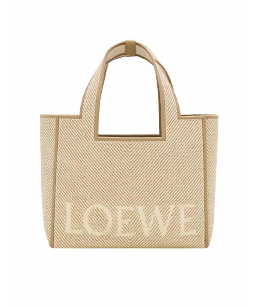 LOEWE Бежевая сумка тоут, фото 1