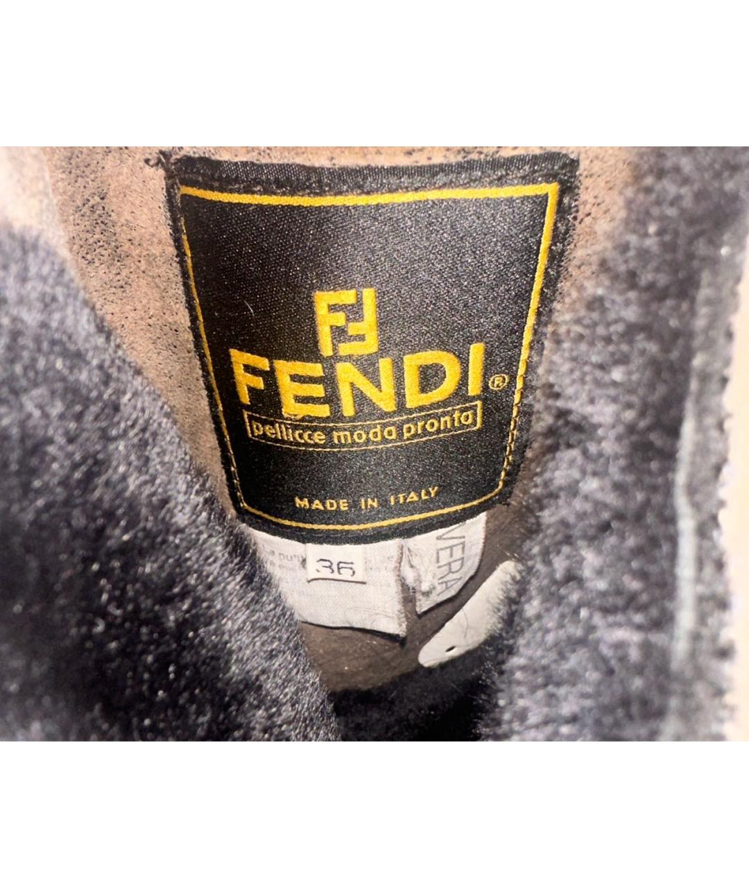 FENDI Коричневая дубленка, фото 4