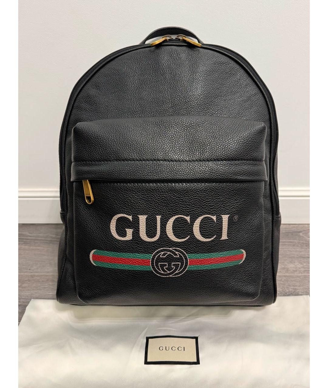 GUCCI Черный кожаный рюкзак, фото 9