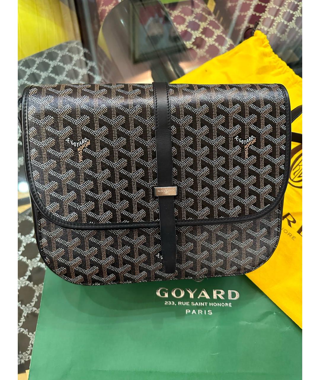 GOYARD Черная кожаная сумка на плечо, фото 8