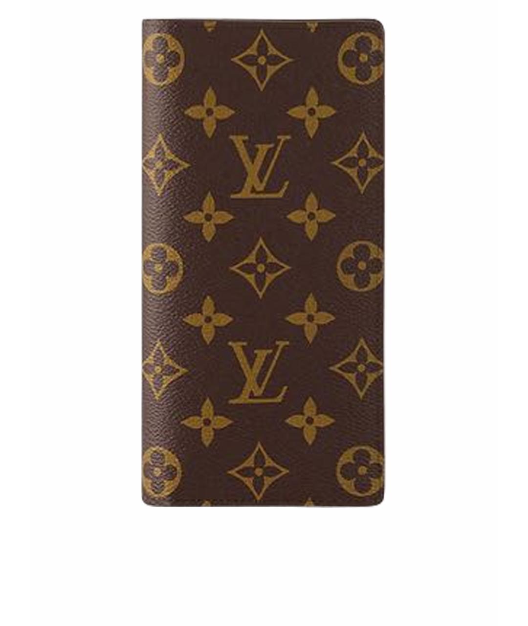 LOUIS VUITTON Коричневый кожаный кошелек, фото 1