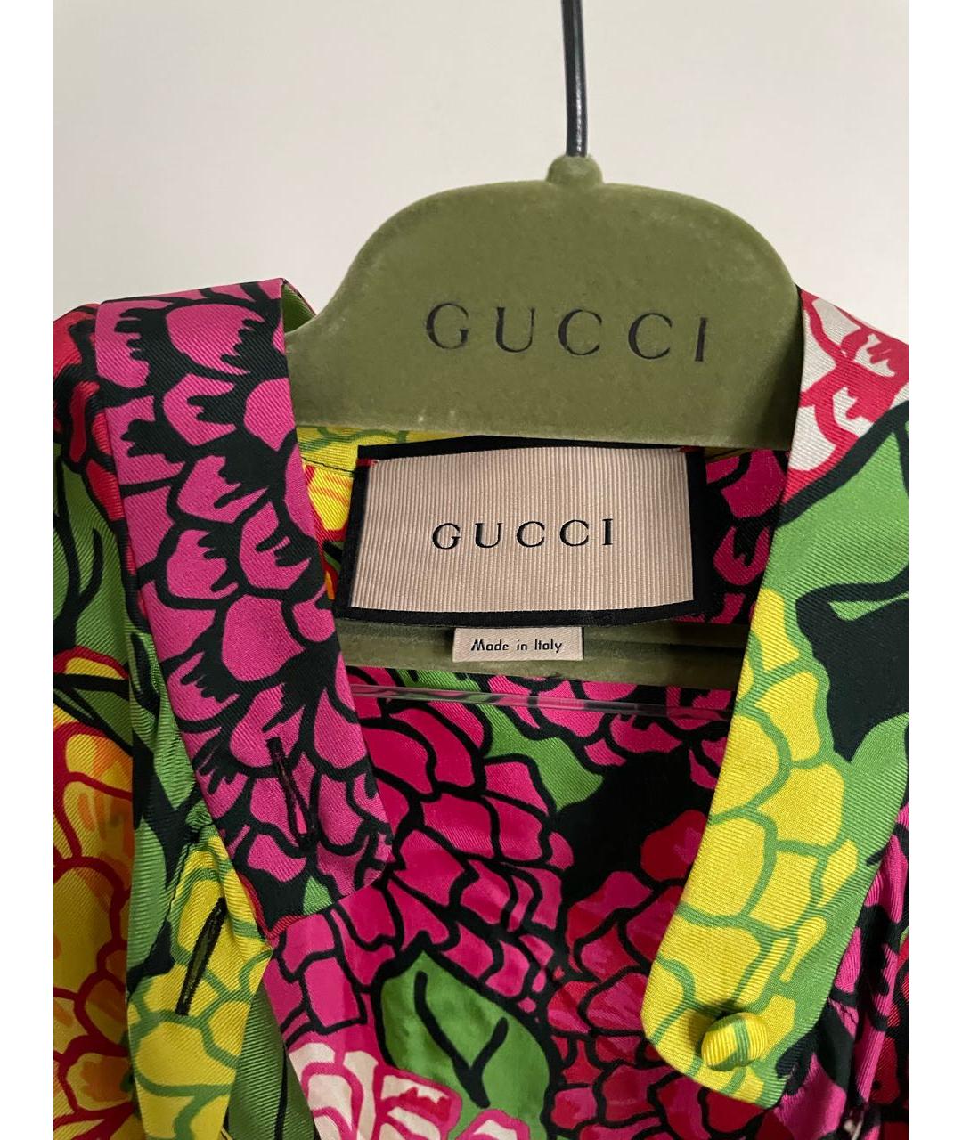 GUCCI Мульти шелковое повседневное платье, фото 4