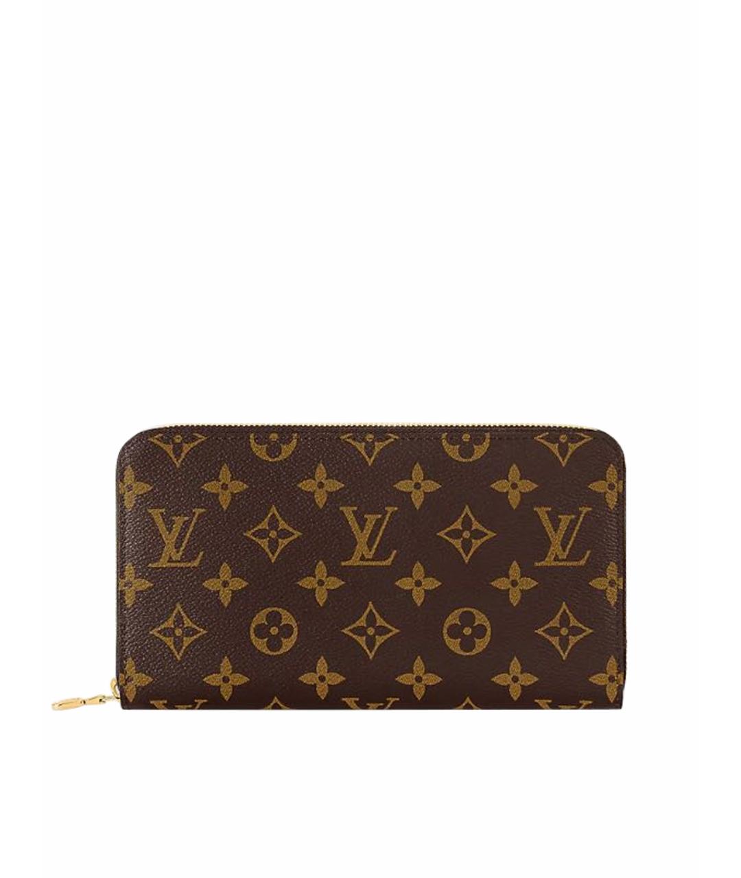 LOUIS VUITTON Коричневый кожаный кошелек, фото 6