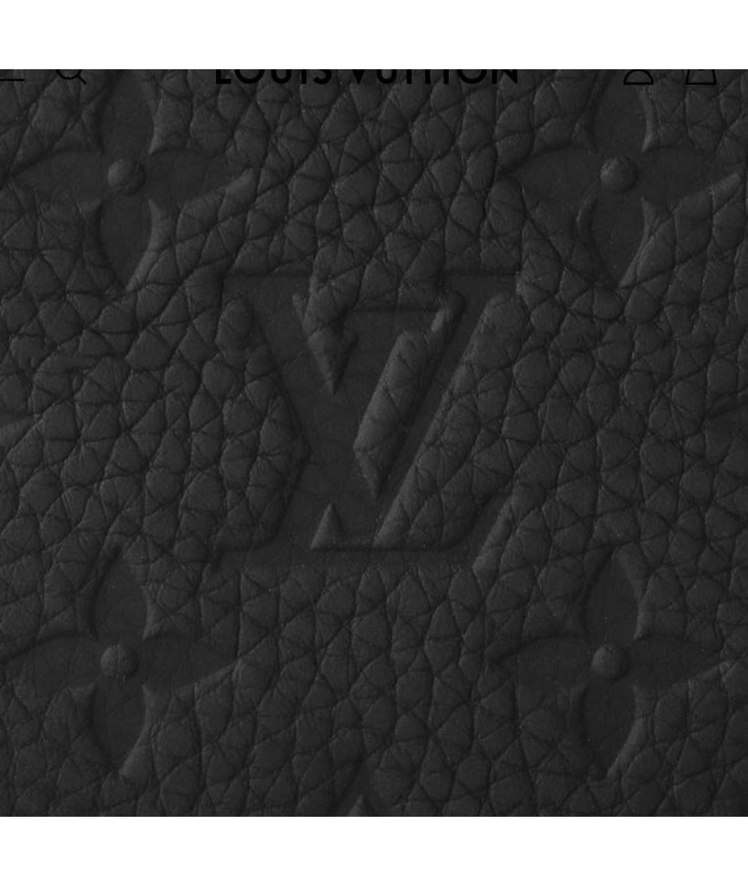 LOUIS VUITTON Черный кожаный кошелек, фото 4