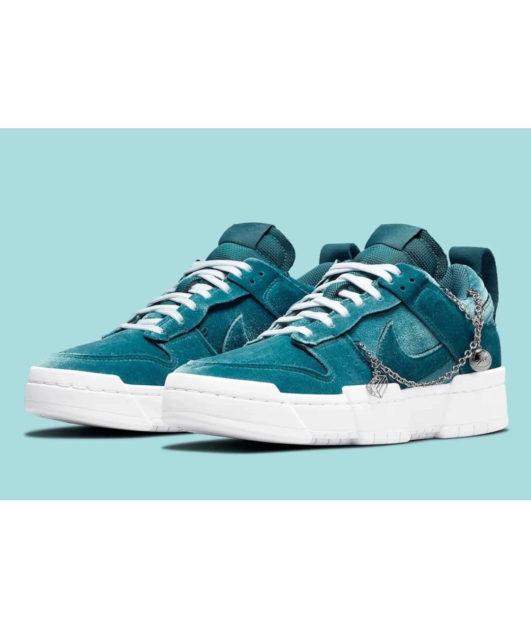 NIKE Бирюзовые замшевые кроссовки, фото 2