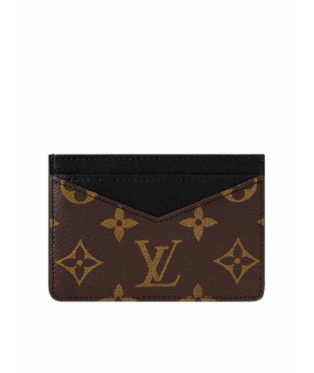 LOUIS VUITTON Коричневый кожаный кардхолдер, фото 1