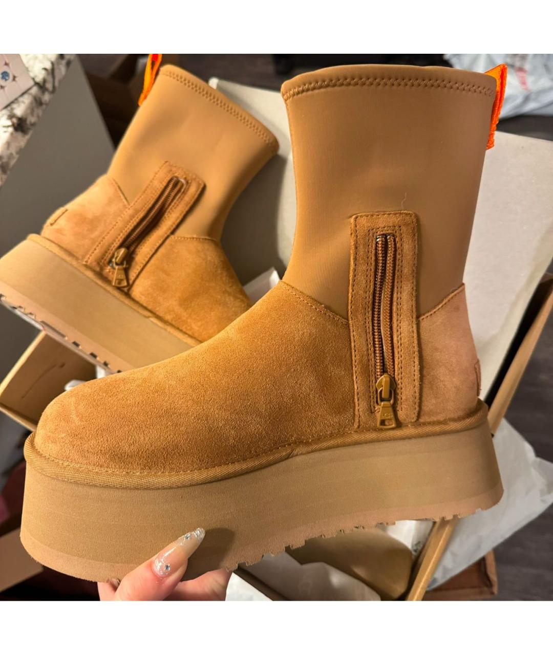 UGG AUSTRALIA Коричневые замшевые сапоги, фото 5