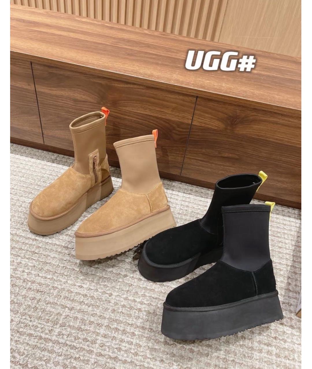 UGG AUSTRALIA Черные замшевые сапоги, фото 5