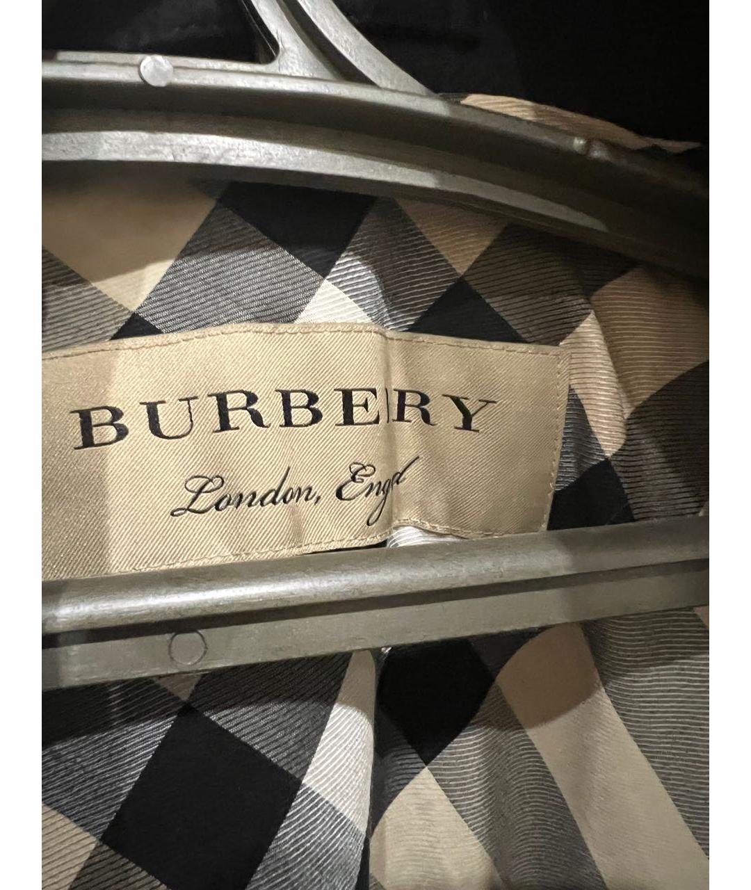 BURBERRY Черное хлопковое пальто, фото 3