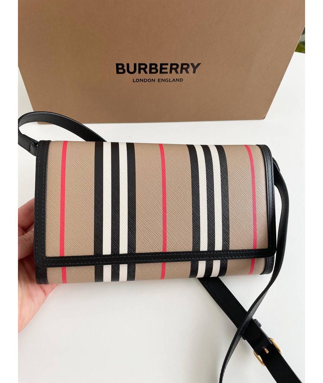 BURBERRY Черная кожаная сумка через плечо, фото 2