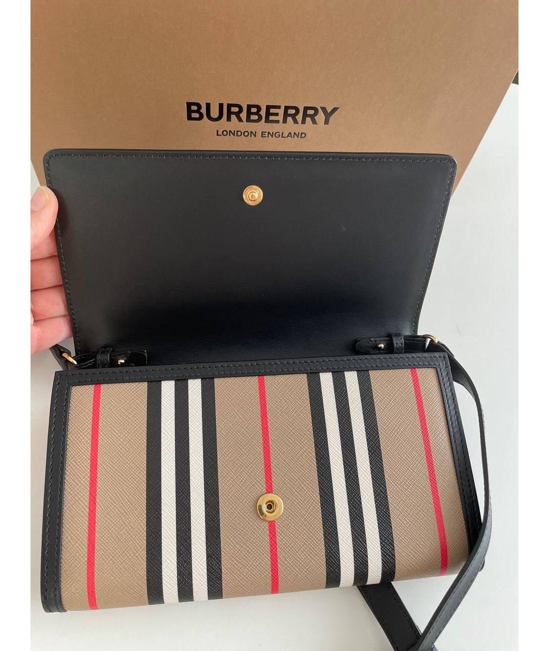 BURBERRY Черная кожаная сумка через плечо, фото 3