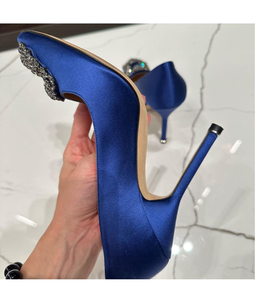 MANOLO BLAHNIK Темно-синие туфли, фото 6